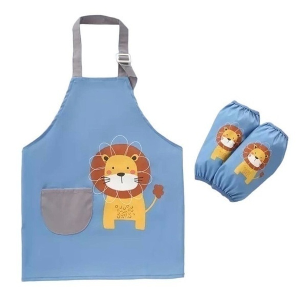 New Boy girl’s apron art, mealtime 3 yr. blue